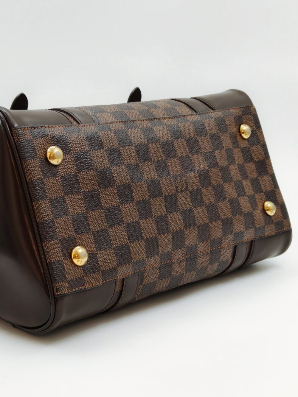 Louis Vuitton Berkeley Damier Ebene Canvas Satchel Handbag Gold Hardware - Picture 5 of 12